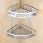 2 Layer Aluminium Steel Corner Bathroom /Kitchen Shelf